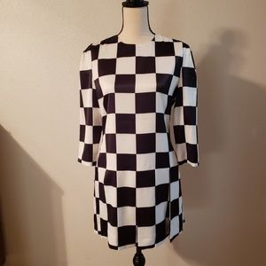 BLACK AND WHITE Checkered Mini Dress - L